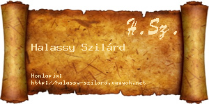 Halassy Szilárd névjegykártya